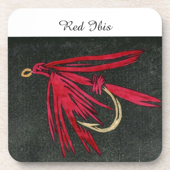 "Red Ibis" Trout Wet Fly Coaster (Front)