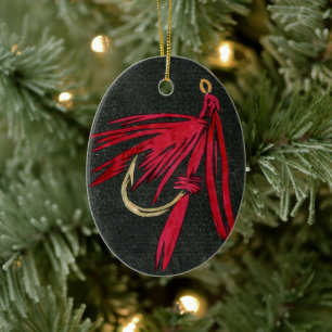 Red Ibis  Wet Fly Christmas Ornament