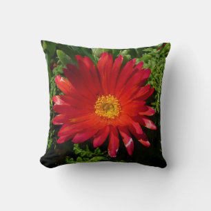 Red Ice Flower Colourful Carpet Plant Throw Pillow
