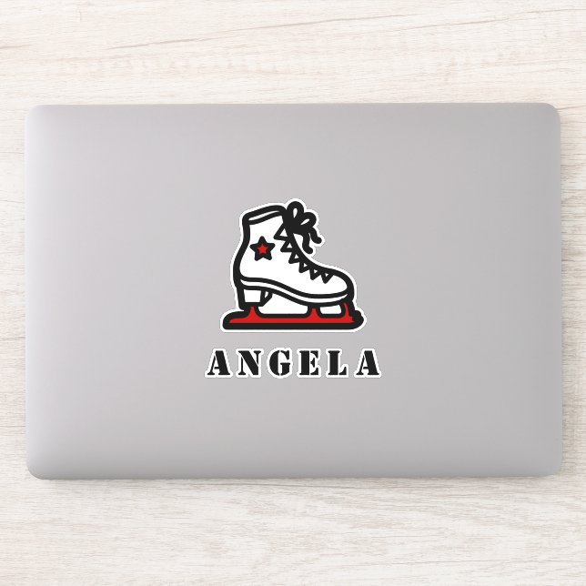 Red Ice-Skating Star Skate Girl's Name Girly Cute  (Computer)