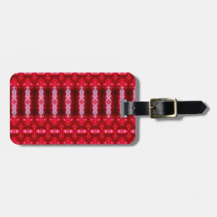 Red Ikat Luggage Tag