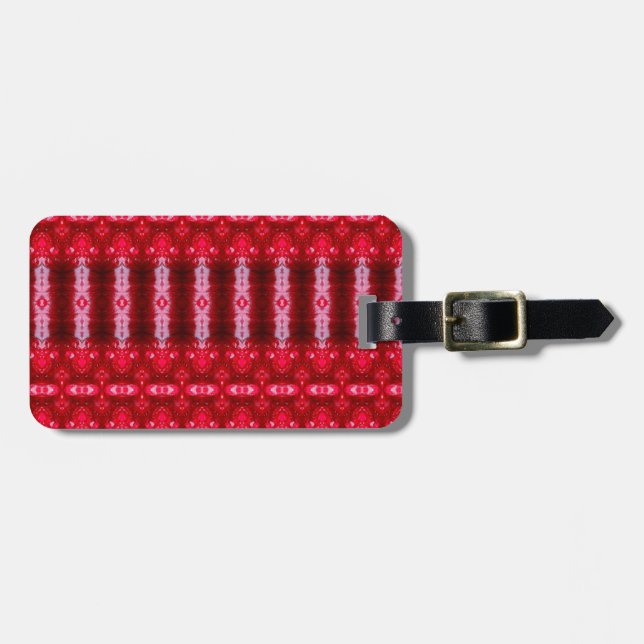 Red Ikat Luggage Tag (Front Horizontal)