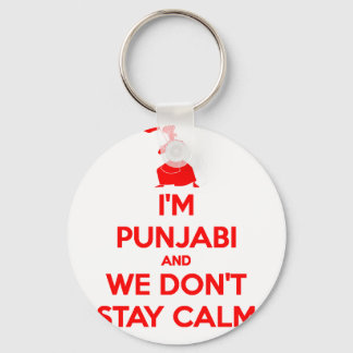 (RED) I'm Punjabi and We Don't Stay Calm Keychain