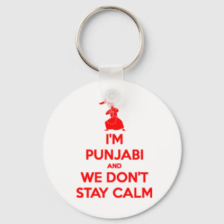 (RED) I'm Punjabi and We Don't Stay Calm Keychain