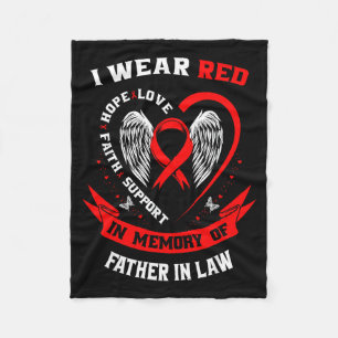 Red In Memory Of My Father In Law Heart Disease Aw Fleece Blanket
