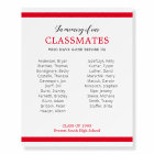Red In Memory Of Our Classmates List Of Names