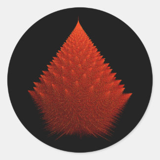 Red Incendia Script Fractal Classic Round Sticker