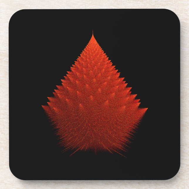 Red Incendia Script Fractal Coaster (Front)