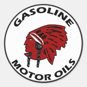 Red Indian Gasoline vintage sign Classic Round Sticker