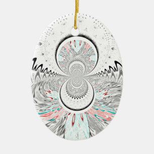 Red Indian latest design.png Ceramic Ornament