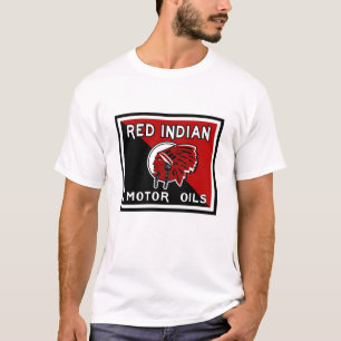 Red Indian Motor Oil vintage sign. Flat version T-Shirt