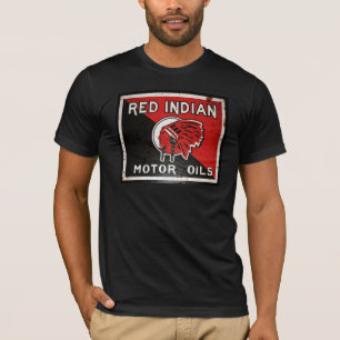 Red Indian Motor Oil vintage sign. Rusted version T-Shirt