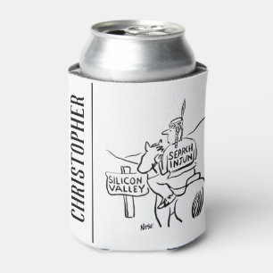 Red Indian on Horseback in Silicon Valley Can Cooler