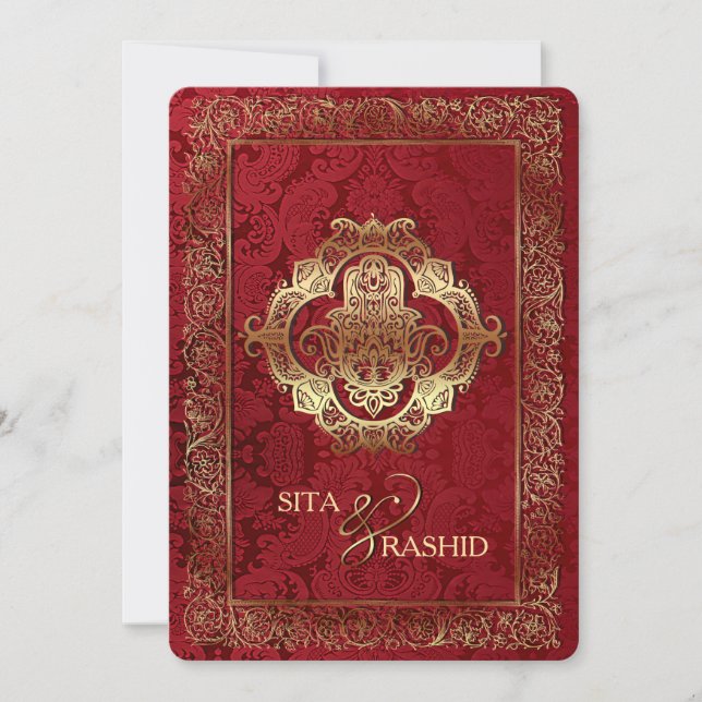 Red Indian Wedding - Invitation Card (Front)