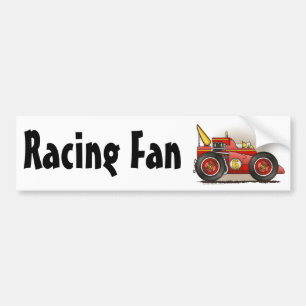 Red Indy Race Car Racing Fan Bumper Sticker