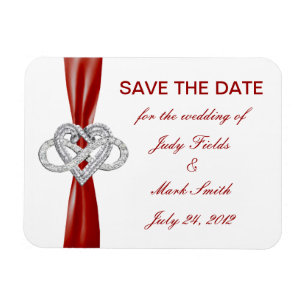 Red Infinity Heart Save The Date Magnet