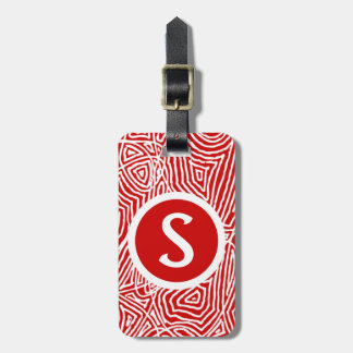 Red Initial Luggage Tag