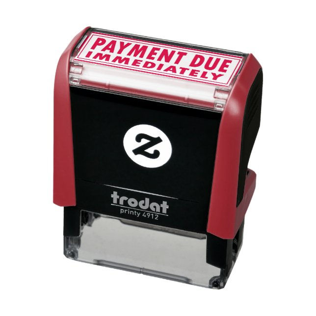 Red Ink Payment Due Immediately Self-inking Stamp (Product)