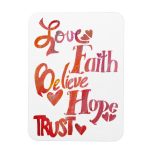 Red Inspirational Word Collage Magnet