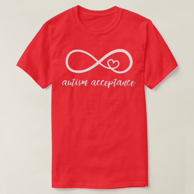 Red Instead Autism Autism Acceptance T-Shirt (Design Front)
