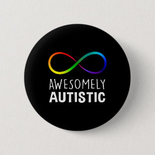 Red Instead Autism Awesomely Autistic Infinity  2 Inch Round Button