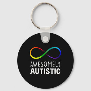 Red Instead Autism Awesomely Autistic Infinity Keychain