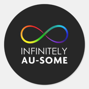 Red Instead Autism - Infinitely Au-some Infinity Classic Round Sticker