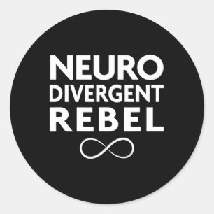 Red Instead Autism Neurodivergent Rebel Classic Round Sticker