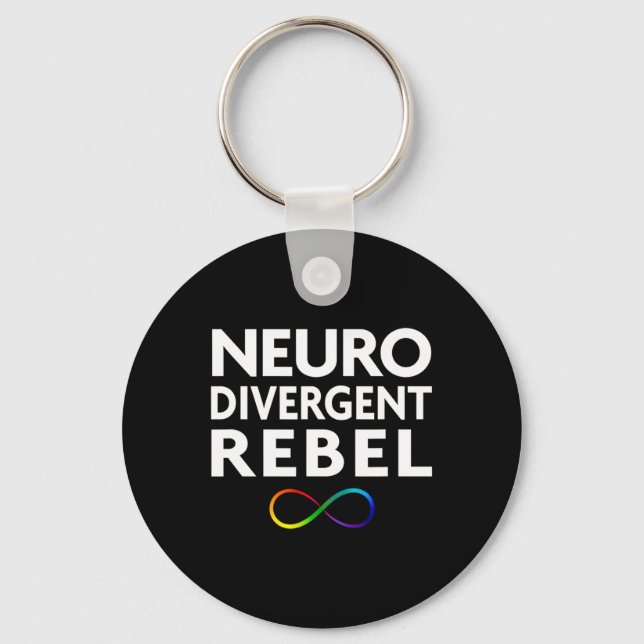 Red Instead Autism Neurodivergent Rebel  Keychain (Front)