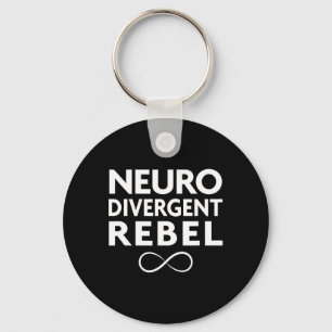 Red Instead Autism Neurodivergent Rebel Keychain