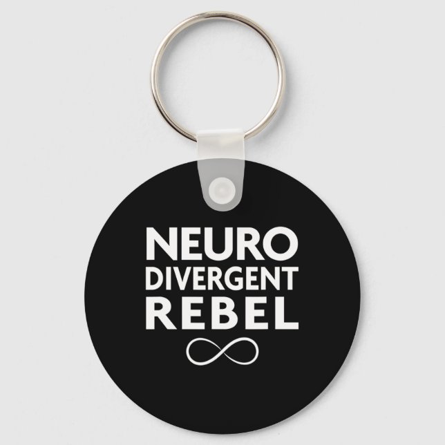 Red Instead Autism Neurodivergent Rebel  Keychain (Front)