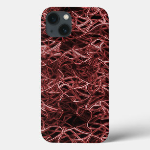 Red intertwined network of rustic and tangled wire iPhone 13 case