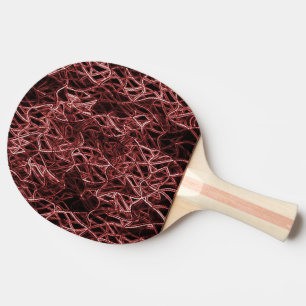 Red intertwined network of rustic and tangled wire ping pong paddle
