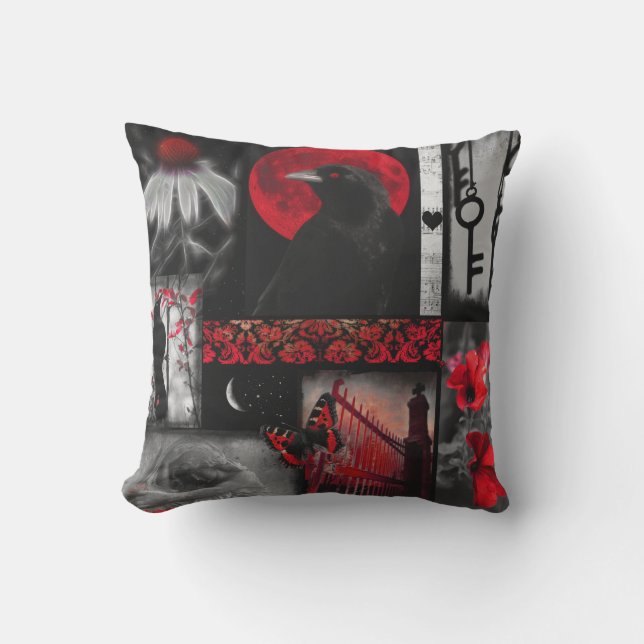 Red Intrigue Outdoor Pillow (Front)