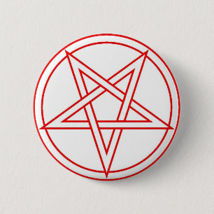 Red Inverted Pentacle 2 Inch Round Button
