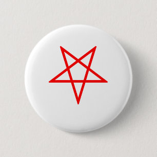 Red Inverted Pentagram 2 Inch Round Button