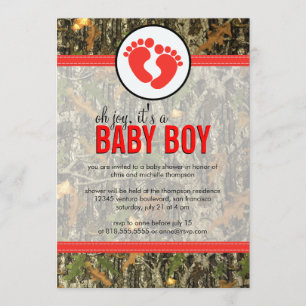 Red - Invitation à la douche pour bébé Camo