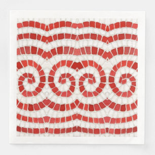 RED IONIC MOSAIC Standard Dinner Paper Napkins