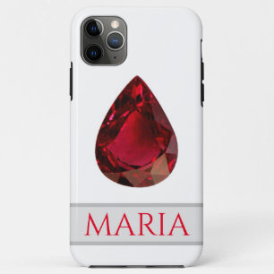 Red iPhone case faceted Gemstone Pear Ruby