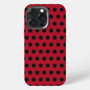 Red iPhone Case with Black Polka Dots Choose Colou