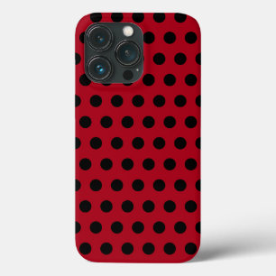 Red iPhone Case with Black Polka Dots Choose Colou