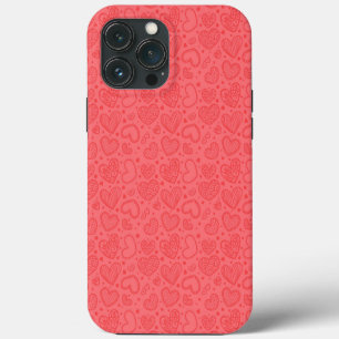 Red iPhone Case with Hearts