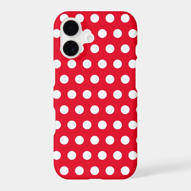 Red iPhone Case with White Polka Dot (Back)