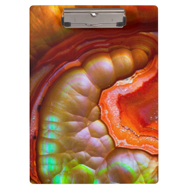 Red iridescent Fire Opal Clipboard (Front)