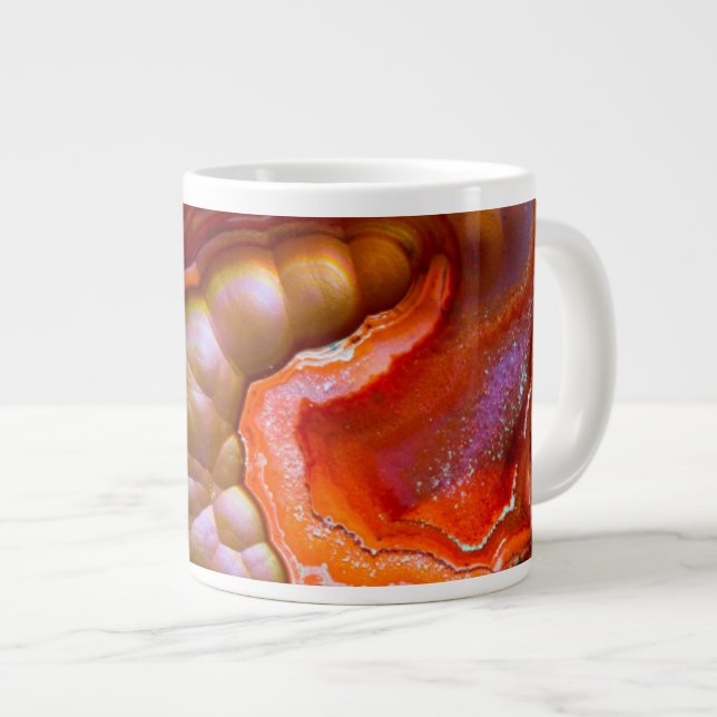 Red iridescent Fire Opal Large Coffee Mug (Front Right)