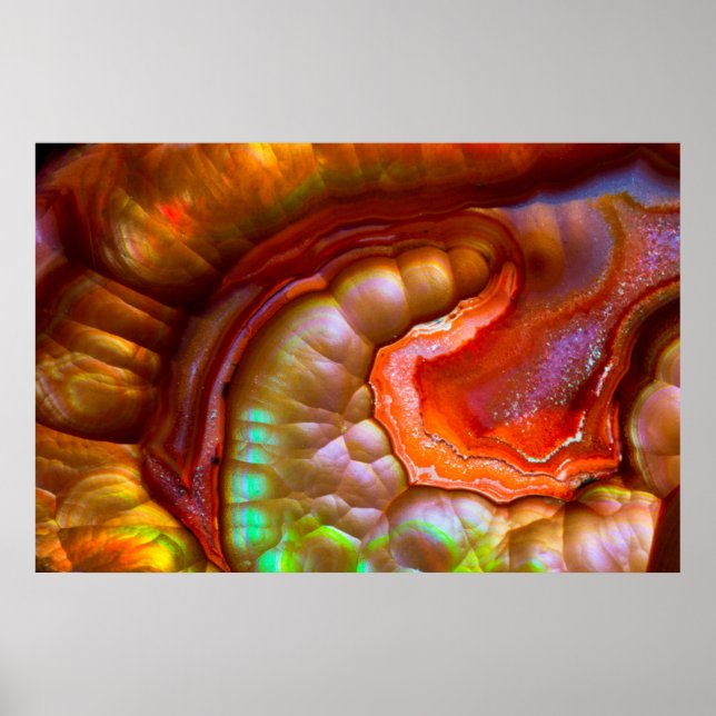 Red iridescent Fire Opal Poster (Front)