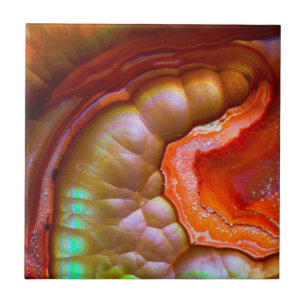 Red iridescent Fire Opal Tile
