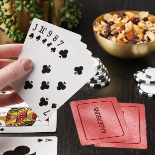 Red iridescent shimmering texture playing cards