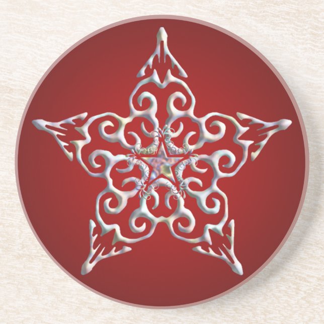 Red Iridescent Star Coaster (Front)