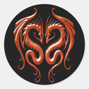 Red Iron Dragons Classic Round Sticker